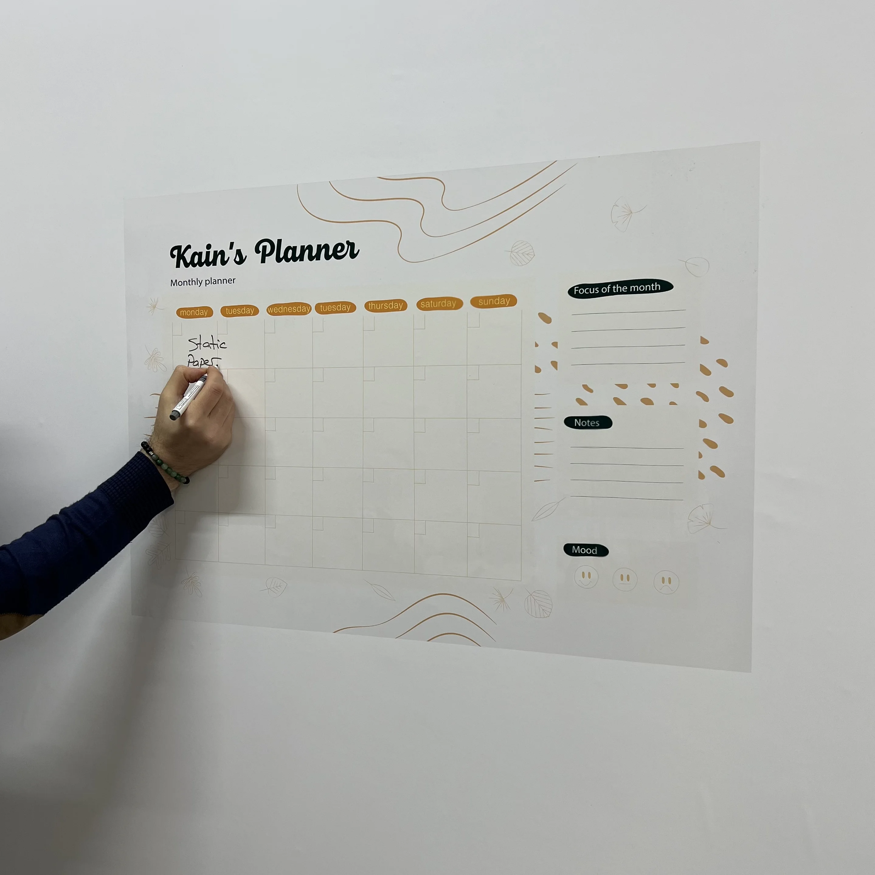 Reusable Durable Polystyrene Dry Erase Personalized Monthly Planner Timetable Whiteboard Material School Student School Schedule