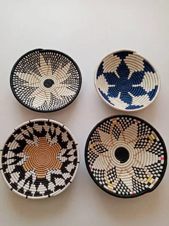 Woven Cotton Wall Hanging Decor Bowls Set Wall Hanging Ornaments Home Decoration Living Room OEM Customized Wholesale Handmade