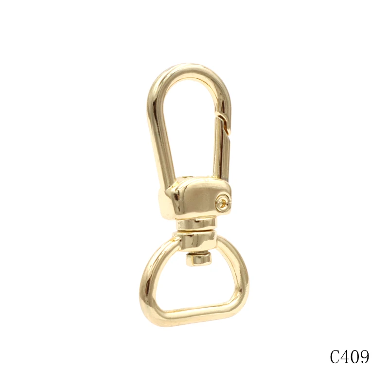 Gold Plated Bag Clasp Hardware Handbag Metal Clips16mm Swivel D Ring Snap Hook Buckle