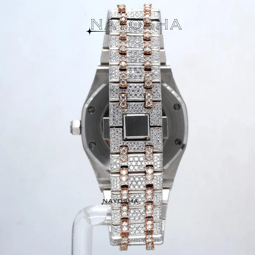 Dazzling Mens Jewelry With Attractive Stainless Steel Material With Moissanite Diamonds Fully Iced Out Watch Designed For Men