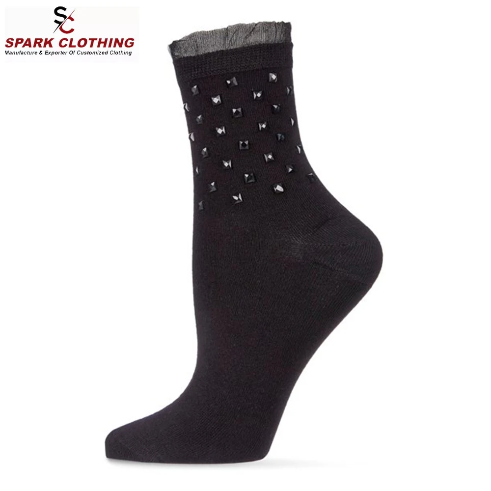 Black Plain Socks For Adults Cotton Custom Fabric Winter Season Wear Comfortable Socks Made in Pakistan