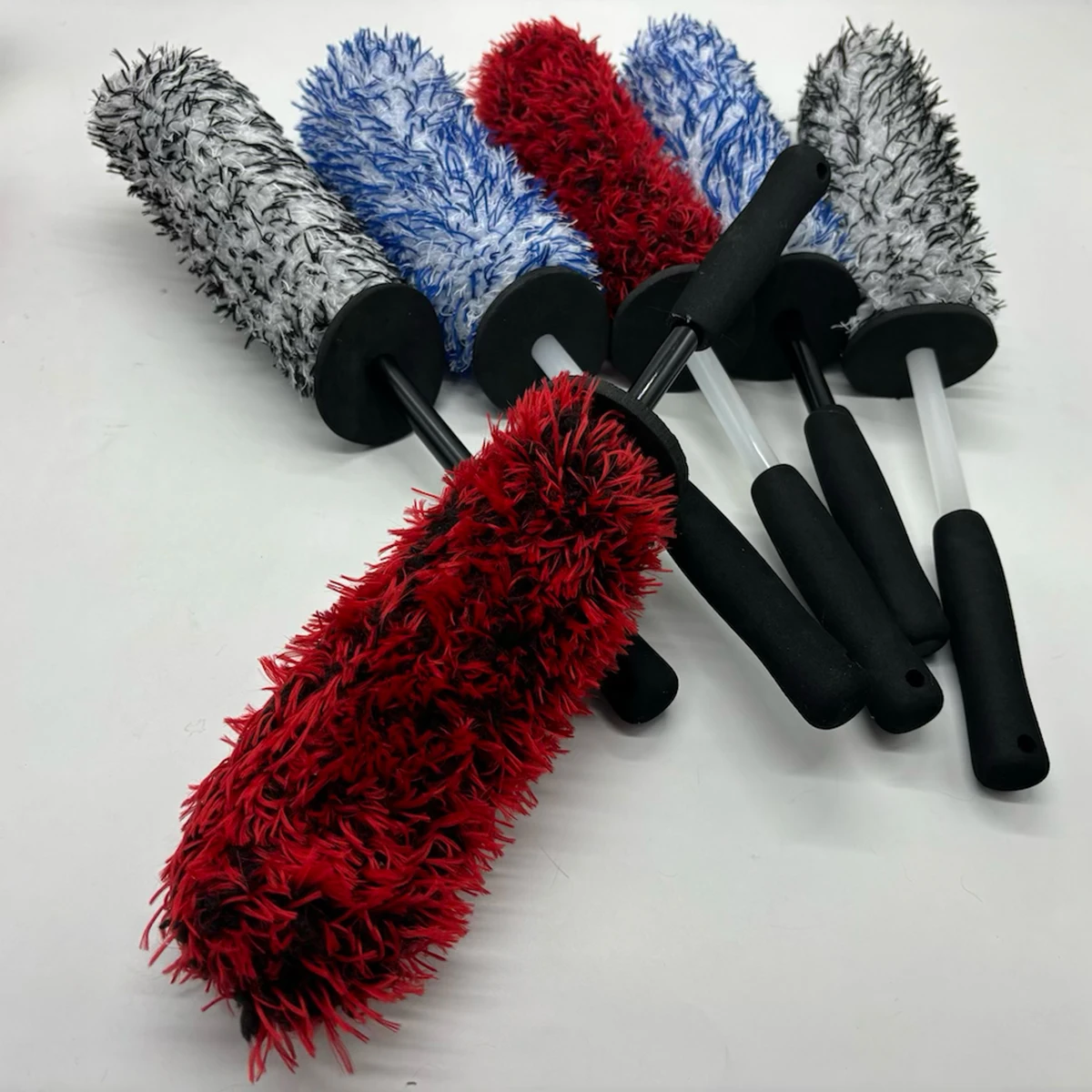 Blue Microfiber Car Tire Wheel Hub Washing Cleaning Detailing Brush For Auto Care