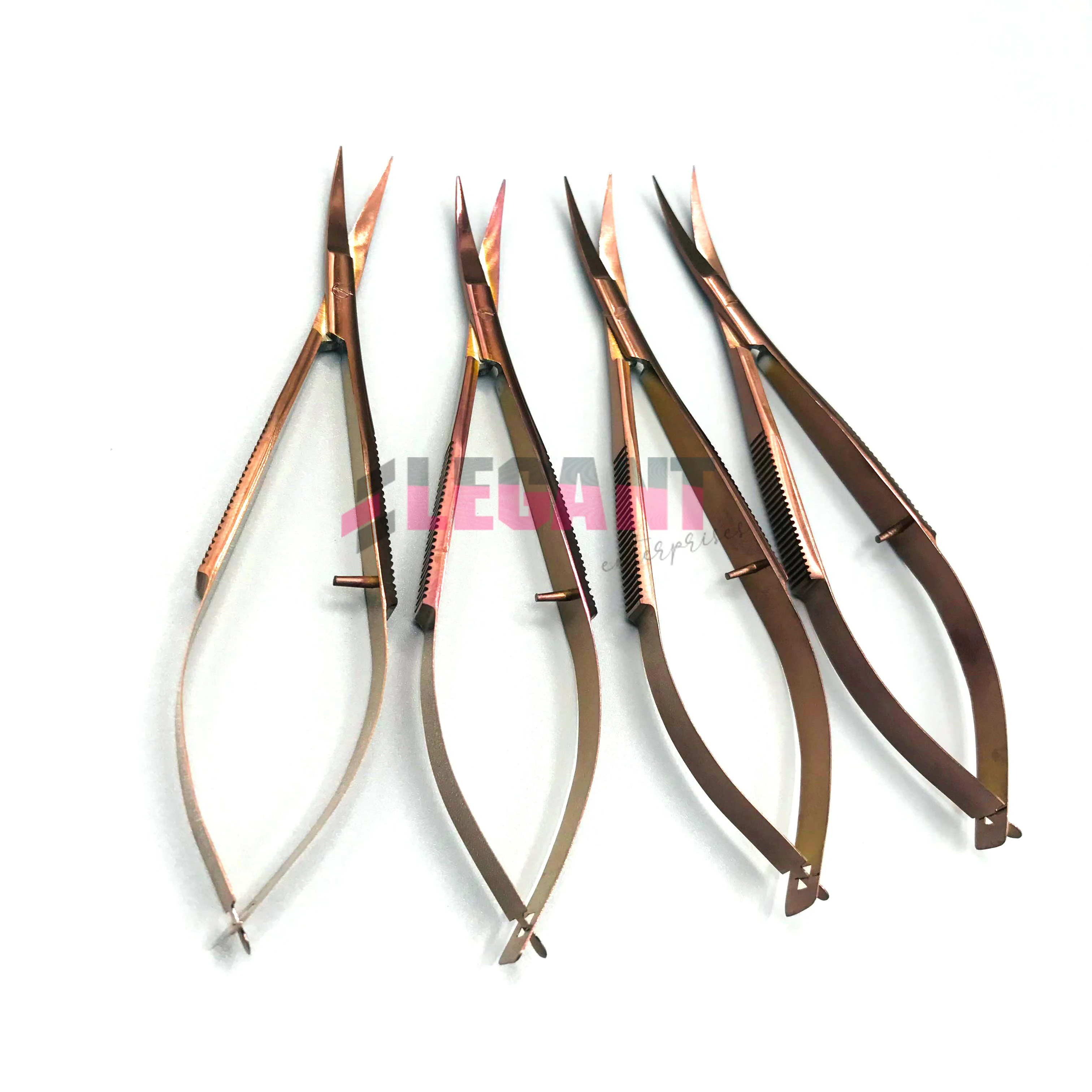 Оптовая продажа устойчивые Микро ножницы для красоты розовое золото плазменный Маникюр острые изогнутые бровей кутикулы настраиваемые