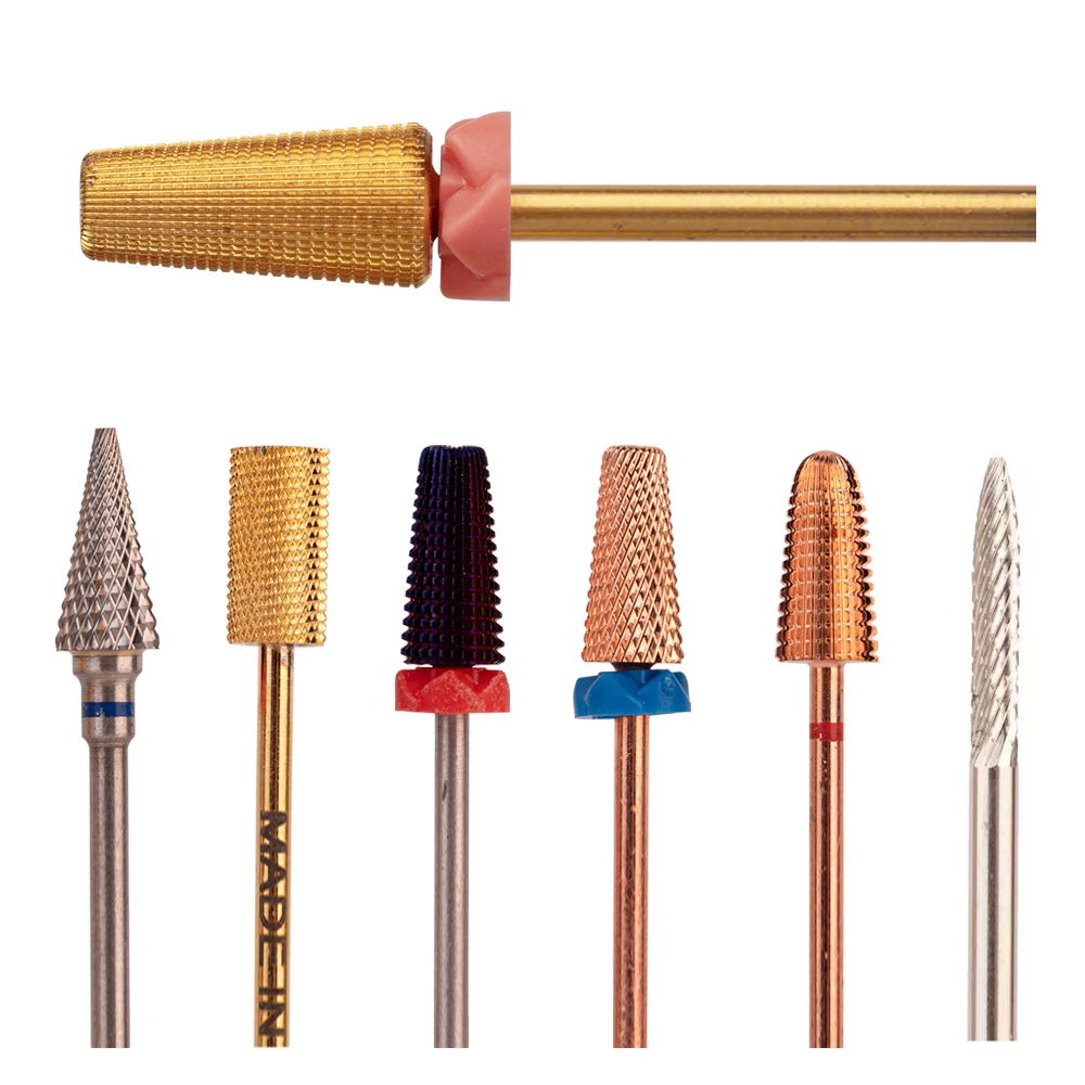 2022 Hot-selling products Amazon Hot Nail Drill Bit 5 in 1 nail filing bits manicure equipment tornado carbide tungsten tapered