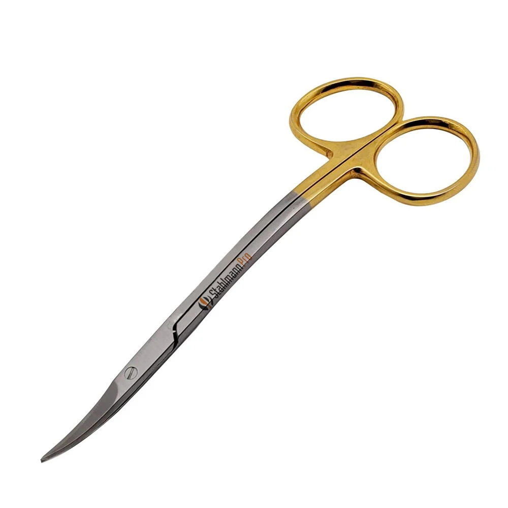 Scissors 4.5 inch LaGrange double curved Gold Plated handle| Extra Sharp and Durable Scissors| Dental ENT EYE with tungsten