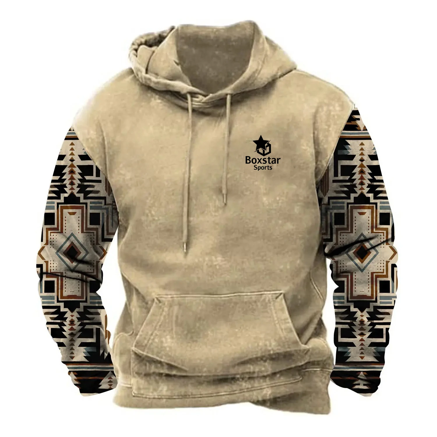 New Arrival Contras Arm Stich Oversized Pullover Hoodie For Men Custom Hoodies Animal Color Block Graphic Printed Fleece