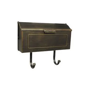 Natural Wooden Door Mount Mail Box Locking Drop Box Mailbox for Rent Payments Mail Keys Cash and Checks