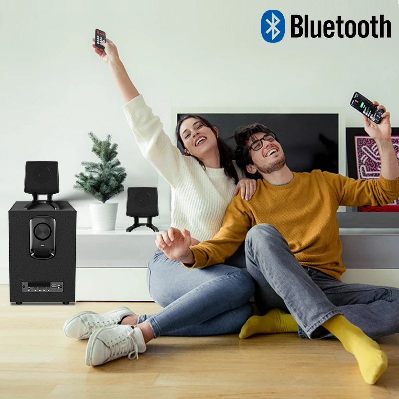 Audmic OEM  High Quality Professional Subwoofer 2.1 Multimedia Speaker Remote Control TF USB FM Speaker Equipment