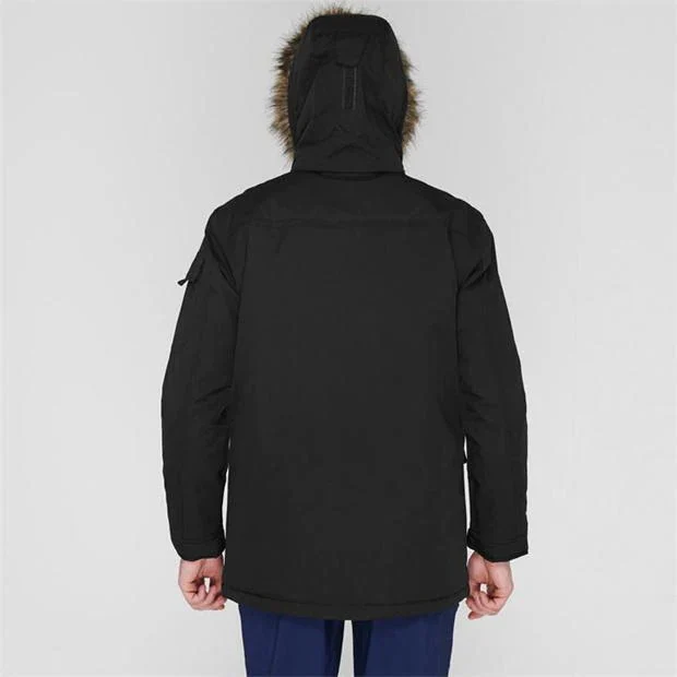 Newest Custom Design Long Sleeves Full Zip Fastening Faux Fur Trimmed Hooded Parka Jacket