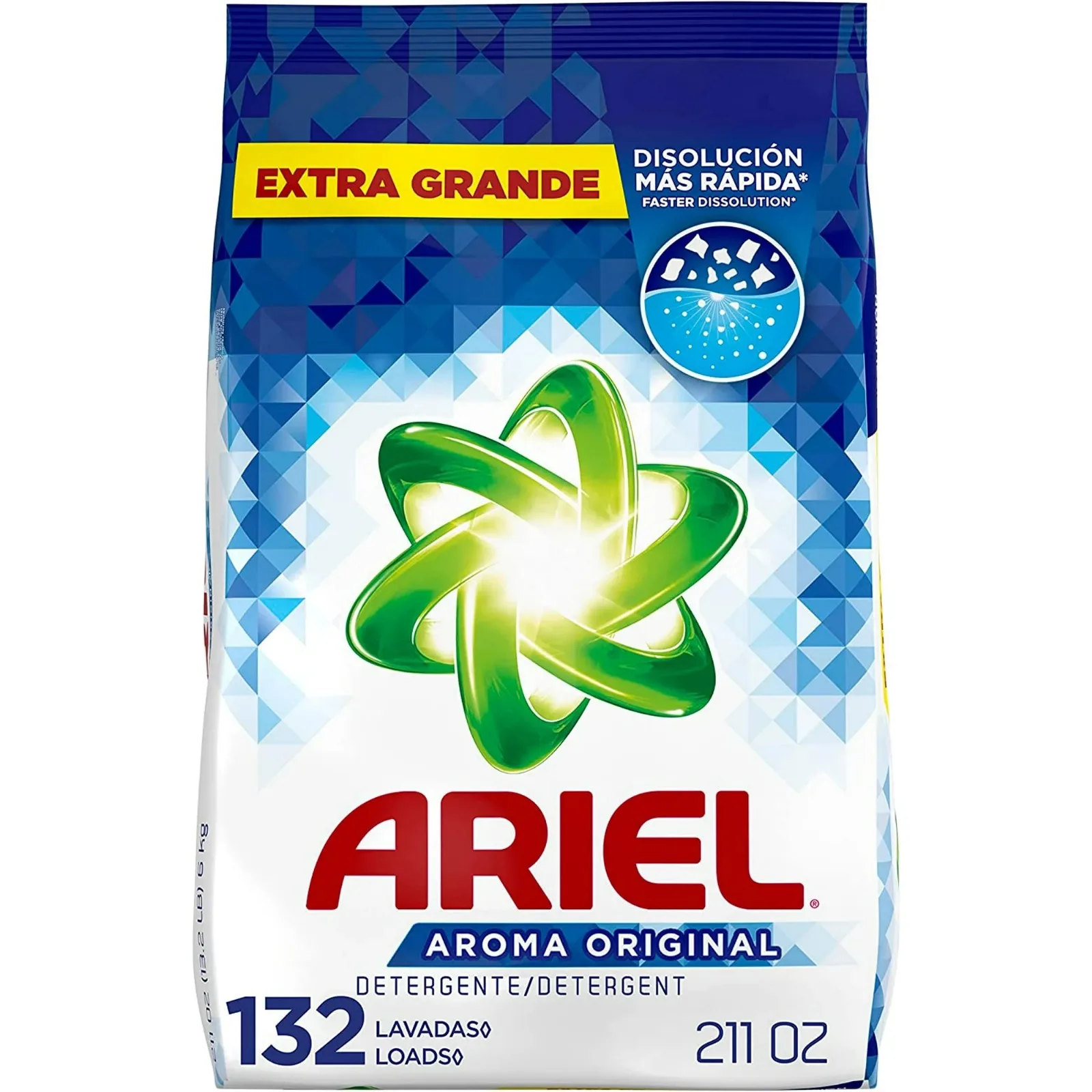 Ariel Powder Laundry Detergent, Original Scent, 211 ounces 132 Loads, (Pack of 1)