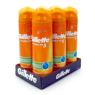 Gillette Fusion5 Ultra Sensitive Shave Gel, 7Oz, Pack Of 6