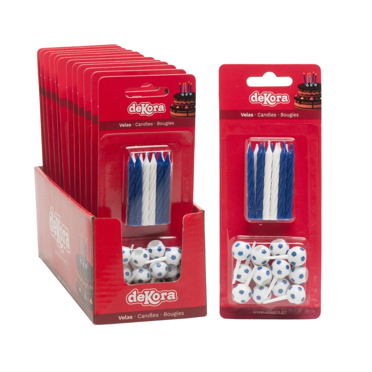 PARTY DECORATION BIRTHDAY CANDLES FOOTBALL BLISTER 12