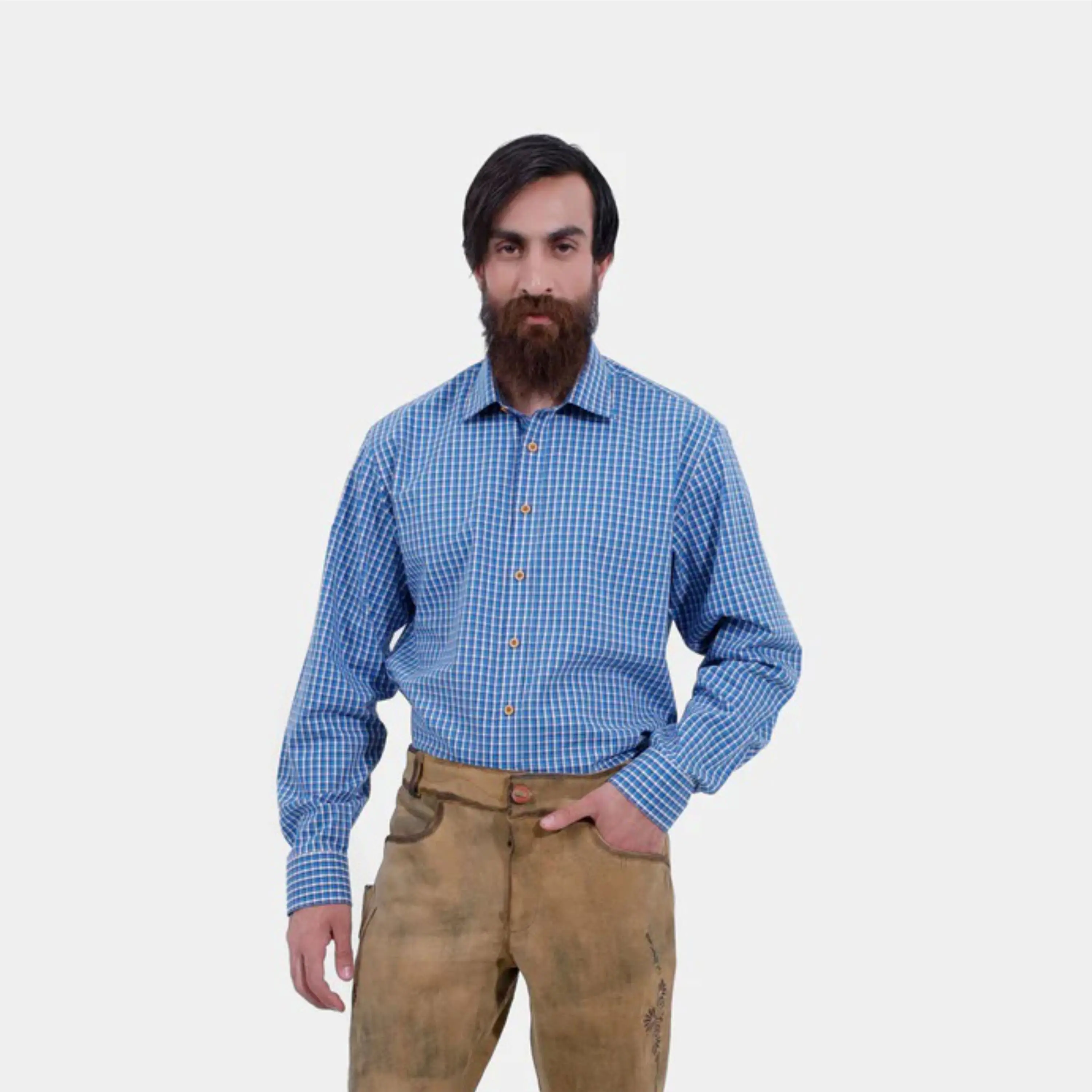 Premium Quality Men Bavarian Leather Trousers | Traditional Lederhosen with Adjustable Suspenders and Genuine Cowhide Leather