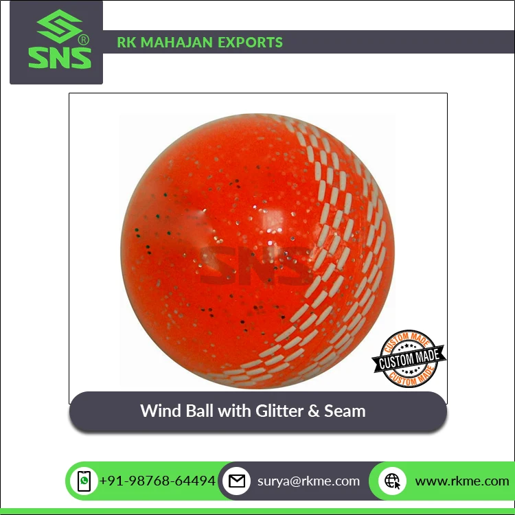 Leading Supplier of Top Quality Soft Ball Wind Ball with Glitter & Seam for Casual Play with Plastic Cricket Bats