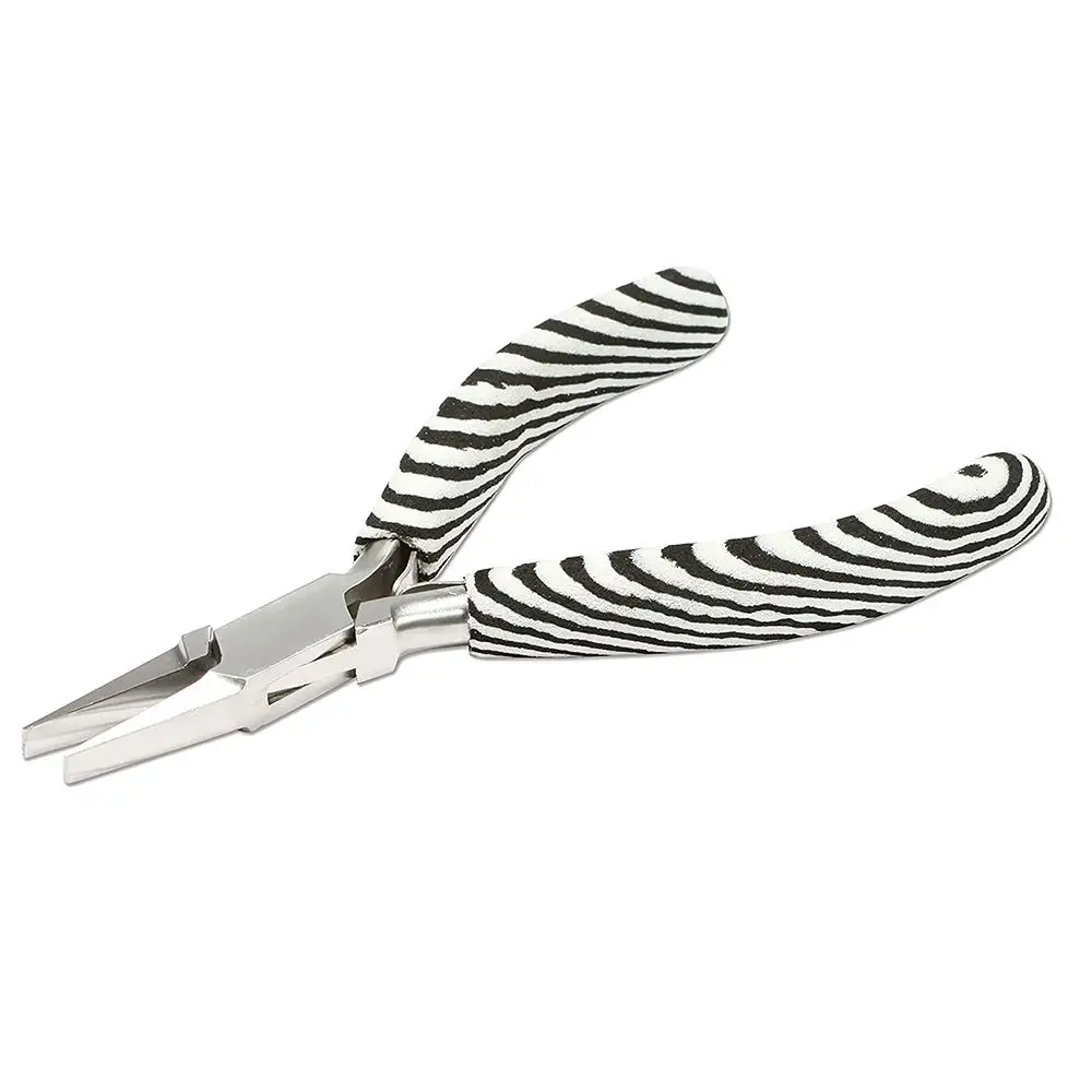Best Quality Stainless Steel Jewelry Pliers Zebra Shape Grip Handle Jewelry Making Flat Nose Box Joint Plier