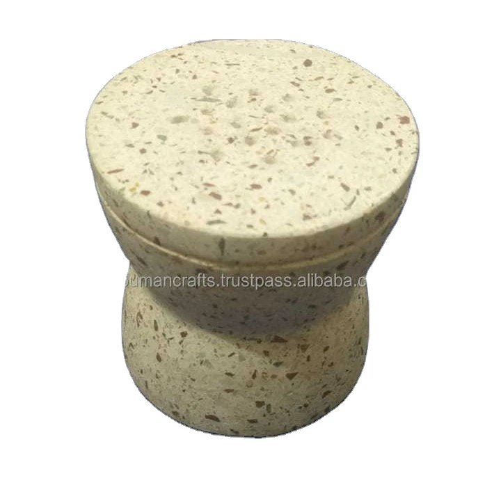 terrazzo design new mubkhar with leather handmade white terrazzo and malti colour madkhan and incense burner