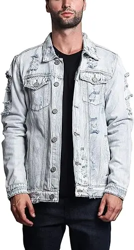 High quality wholesale men street wear ripped Custom Jean jacket Custom printed logo plus size denim jacket for men and women