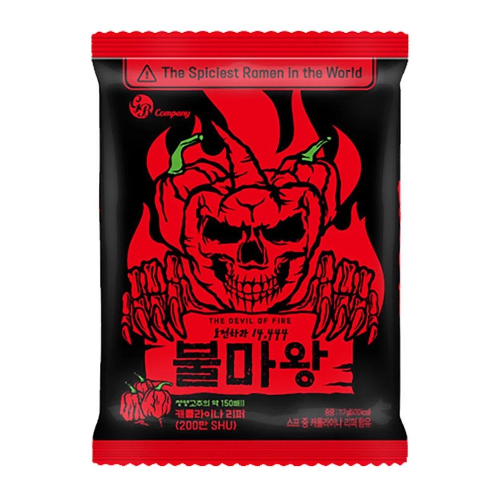 The Devil of Fire Ramen (Bulmawang Ramen) Extremely Spicy Taste Korean Traditional Instant Noodles Food & Beverage
