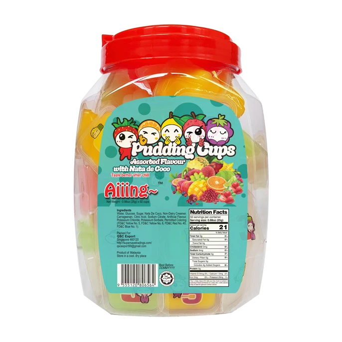 Aiiing фруктовые пудинговые чашки мини пудинговая чашка с Nata De Coco 25 г личи манго клубника меда кокосовое желе в ассортименте