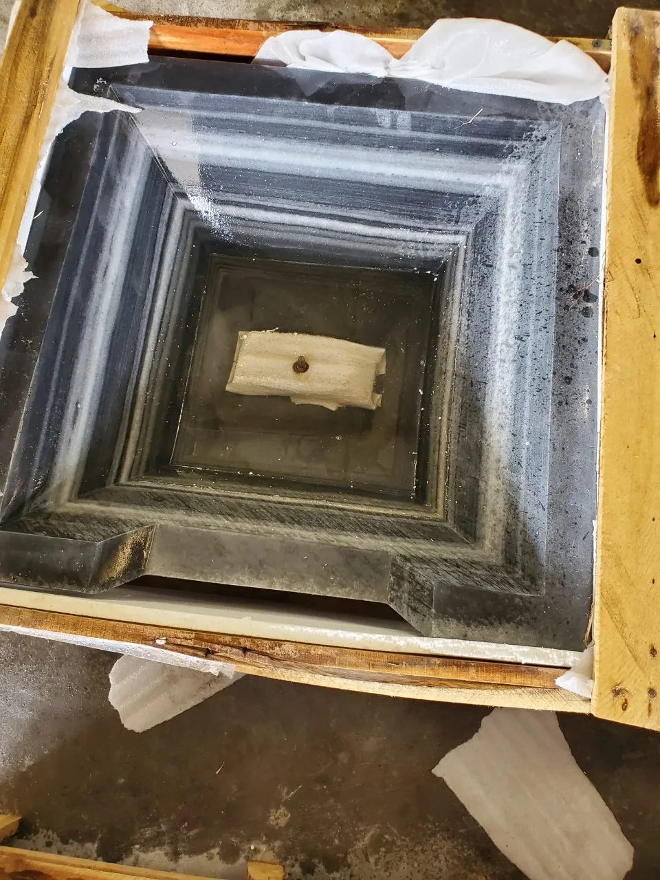 Square Bowl 32 inch grey white dolomite marble stone made in Viet Nam