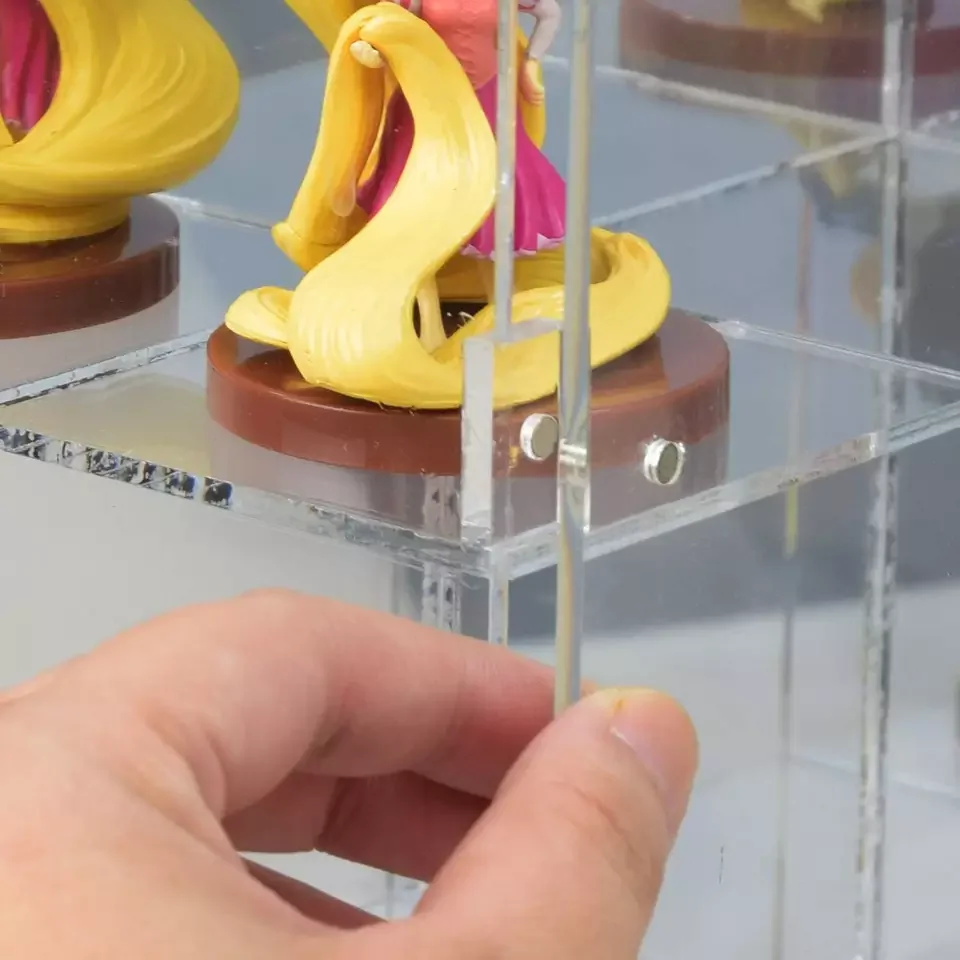 Mirrored Back Acrylic Display Rack Organizer Storage Box For Figure Toys Mini Figures And Rock Stone With 16 Compartments