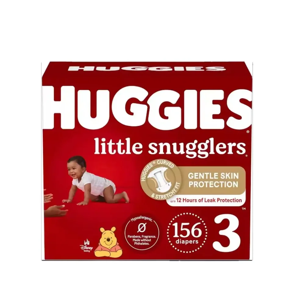 Подгузники HuggiesLittle размер 3 156 мягкие хлопковые детские подгузники для детей 16-28 фунтов оптовая продажа 4 модель