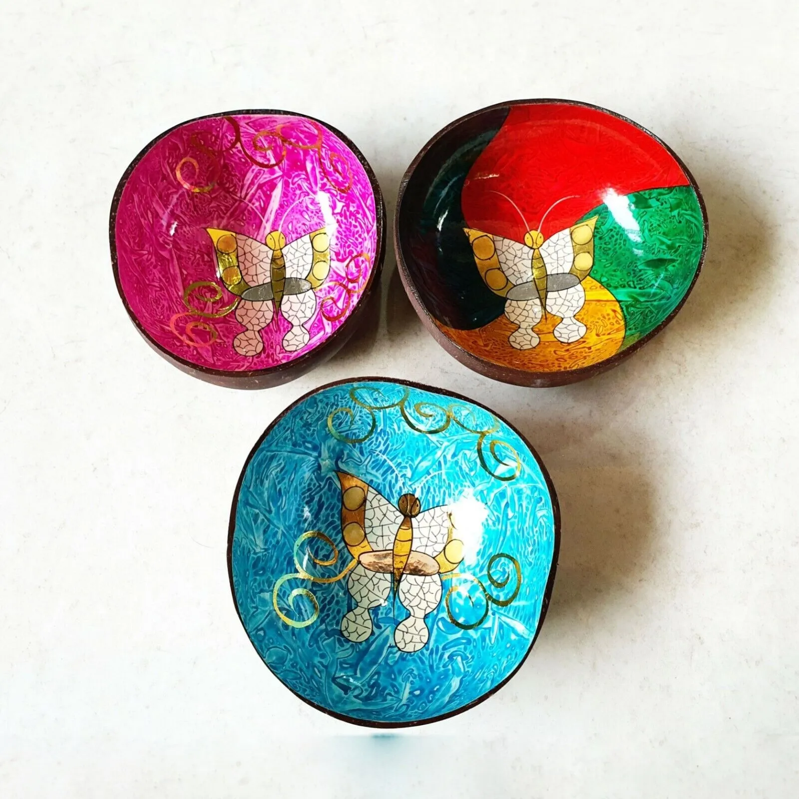 Кокосовая раковина, лаковая чаша для украшения дома, натуральные лакированные чаши, самая низкая цена