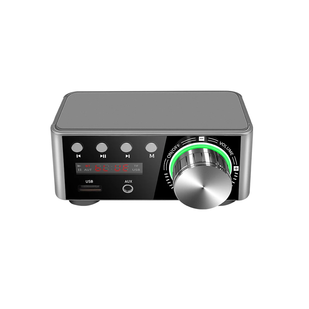 80Wx2 цифровой аудио усилитель мощности с цифровым дисплеем HiFi мини-усилитель AUX TF стерео Класс D BT