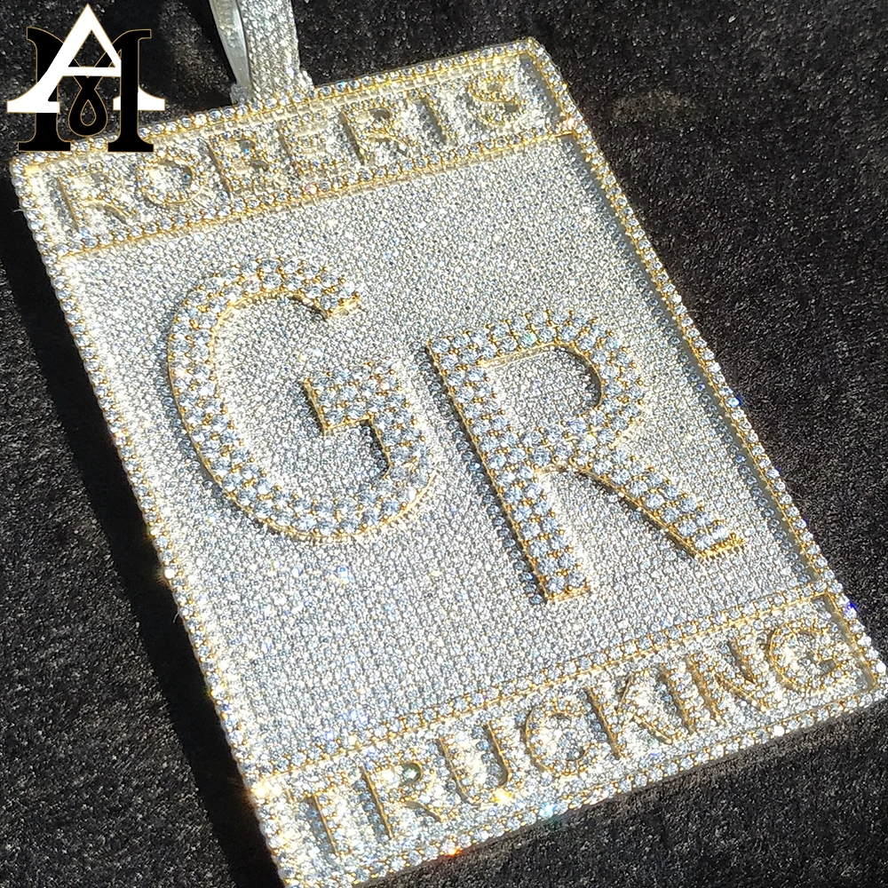 Top Rated Custom Iced Out Chain Pendant Men Jewelry Passes Diamond Tester 18K Gold Letter Name Hip Hop Custom Moissanite Pendant