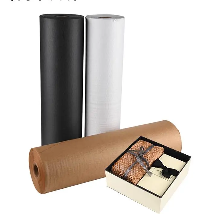 OEM Recycled Honeycomb Paper Wrap Roll Black/Brown Gift Wrapping for Transport Protective & Cushioning Craft Packaging
