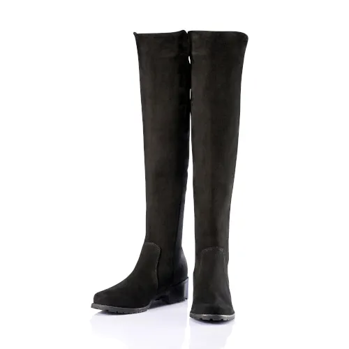 Knee High Boots_Black Suede 220mm|225mm|230mm|235mm|240mm|245mm|250mm|255mm Korean fashion Trending products 2024 new arrivals