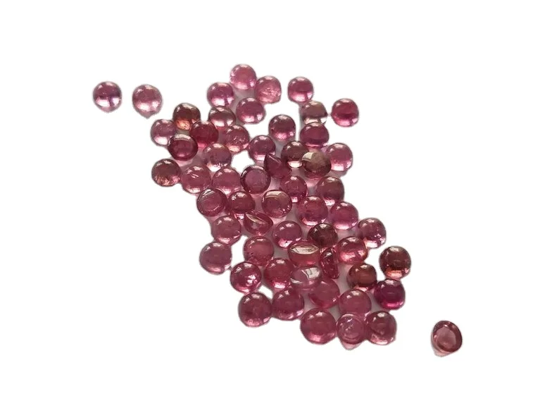 2mm Natural Pink Tourmaline Gemstone Loose Round Cabochon Wholesale Price Natural Good Top Pink Color Gemstone Bulk Wholesale