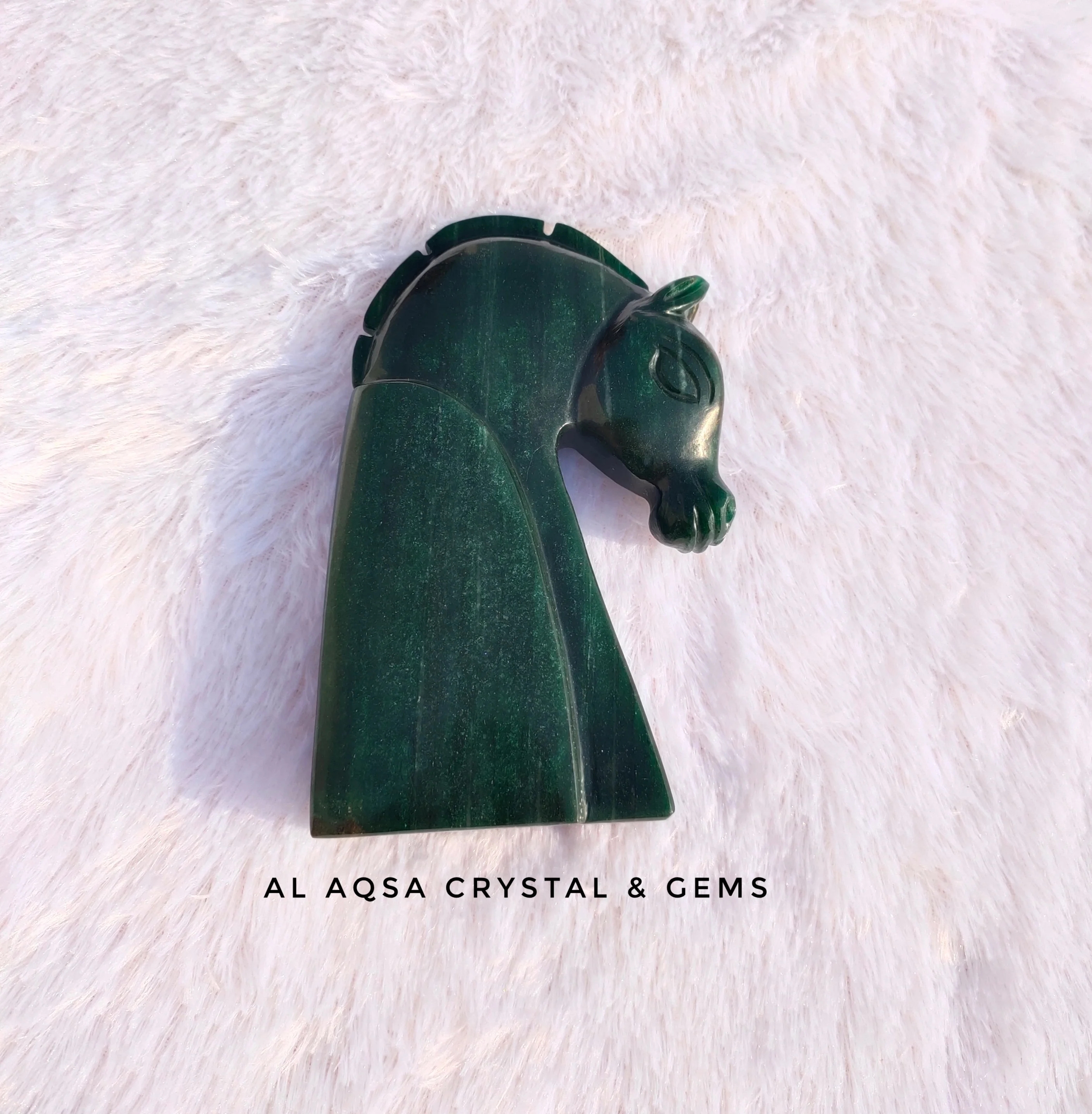 High Quality natural rare green jade horse for home office or table decoration for healing therapy for meditation