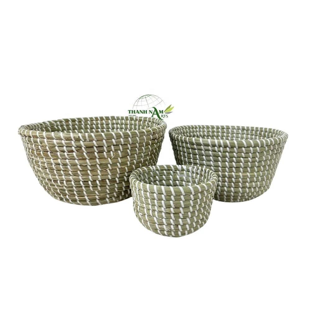 Large Seagrass Bowl Customized Decorative Tray Basket Factory In Viet Nam For Decor