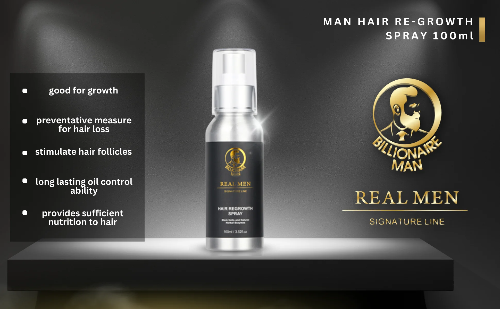 Wholesale Billionaire Man Hair Re-Growth Spray 100ml Preventing Hair loss