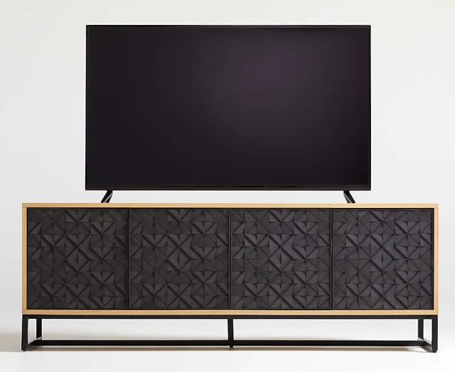 Mango Wood Large Media Unit With Iron Legs Sideboard Living Room Furniture for Wholesale