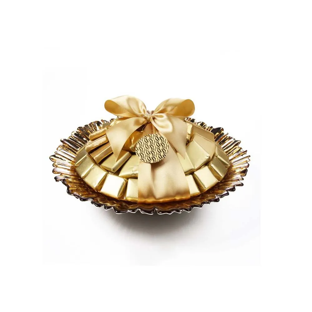 Luxury Eco-Friendly Aluminium Chocolate Bowl Custom Design with Luxury Enamel Metal Polished and Embossed japanese Style