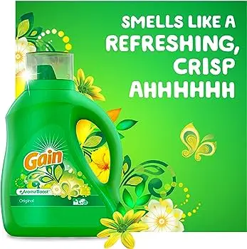 Gain + Aroma Boost Liquid Laundry Detergent, Original Scent, 32 Loads, 46 fl oz, HE Compatible