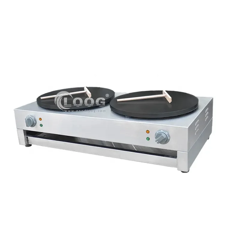 Snack Catering Equipment Commercial Electric Crepe Cake Machine Double Crepe Maker Wholesale Price