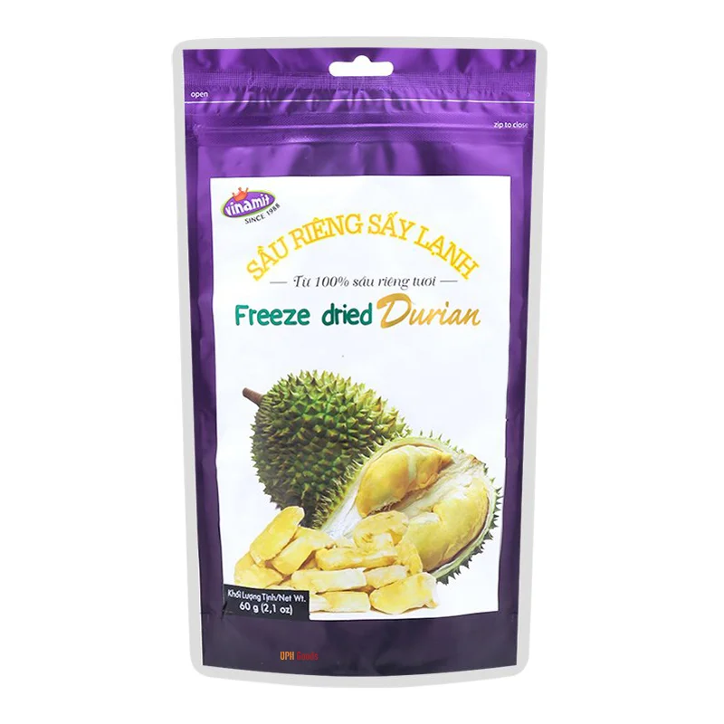 Vinamit Durian Freeze Drying 60g Without Seeds Dona and 6 Ri frozen fruit durian on sale Vietnam Producing Monthong