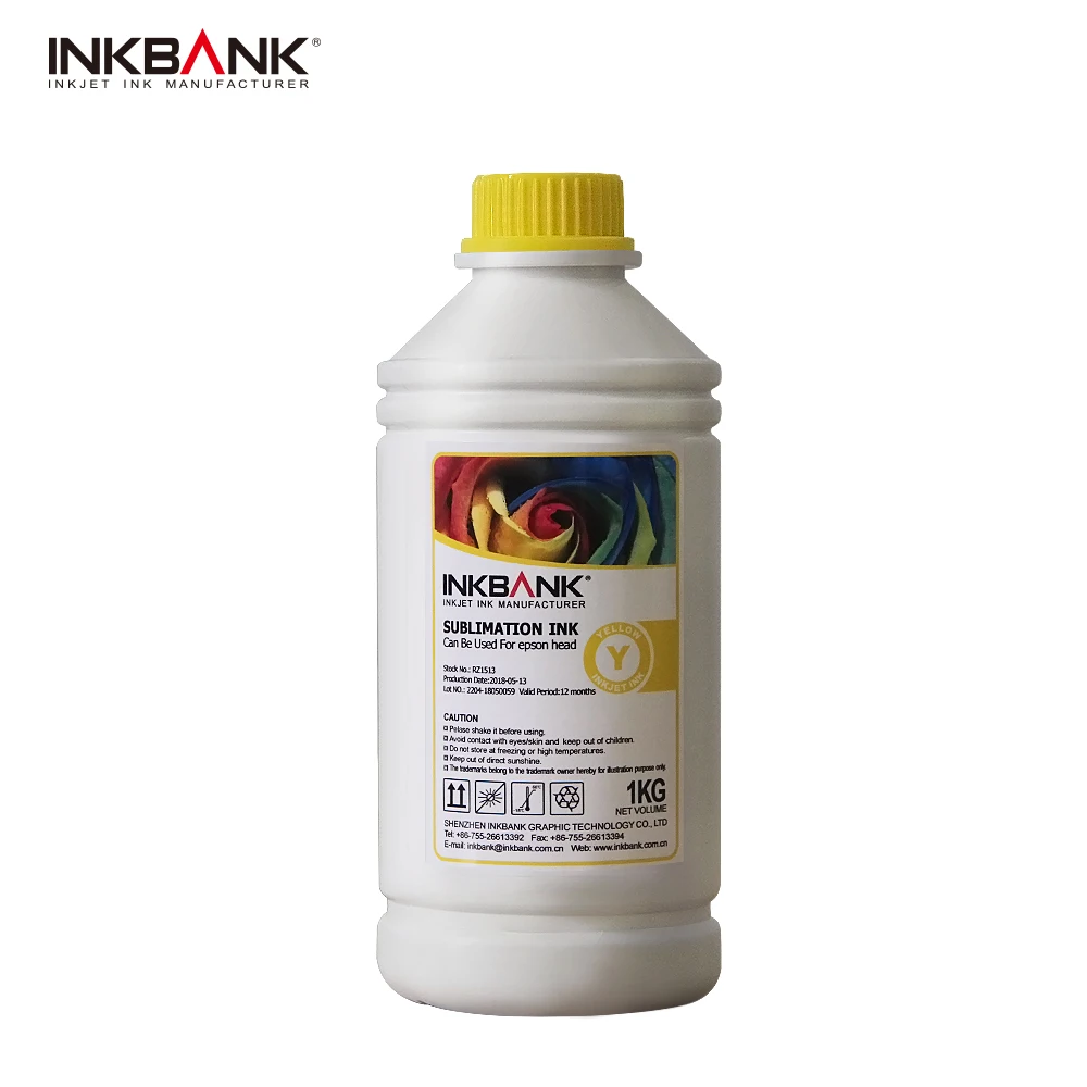 INKBANK 1KG Bottle High Density textile sublimation Dye ink with Epson Print head Dx5 Dx7 I3200 S300