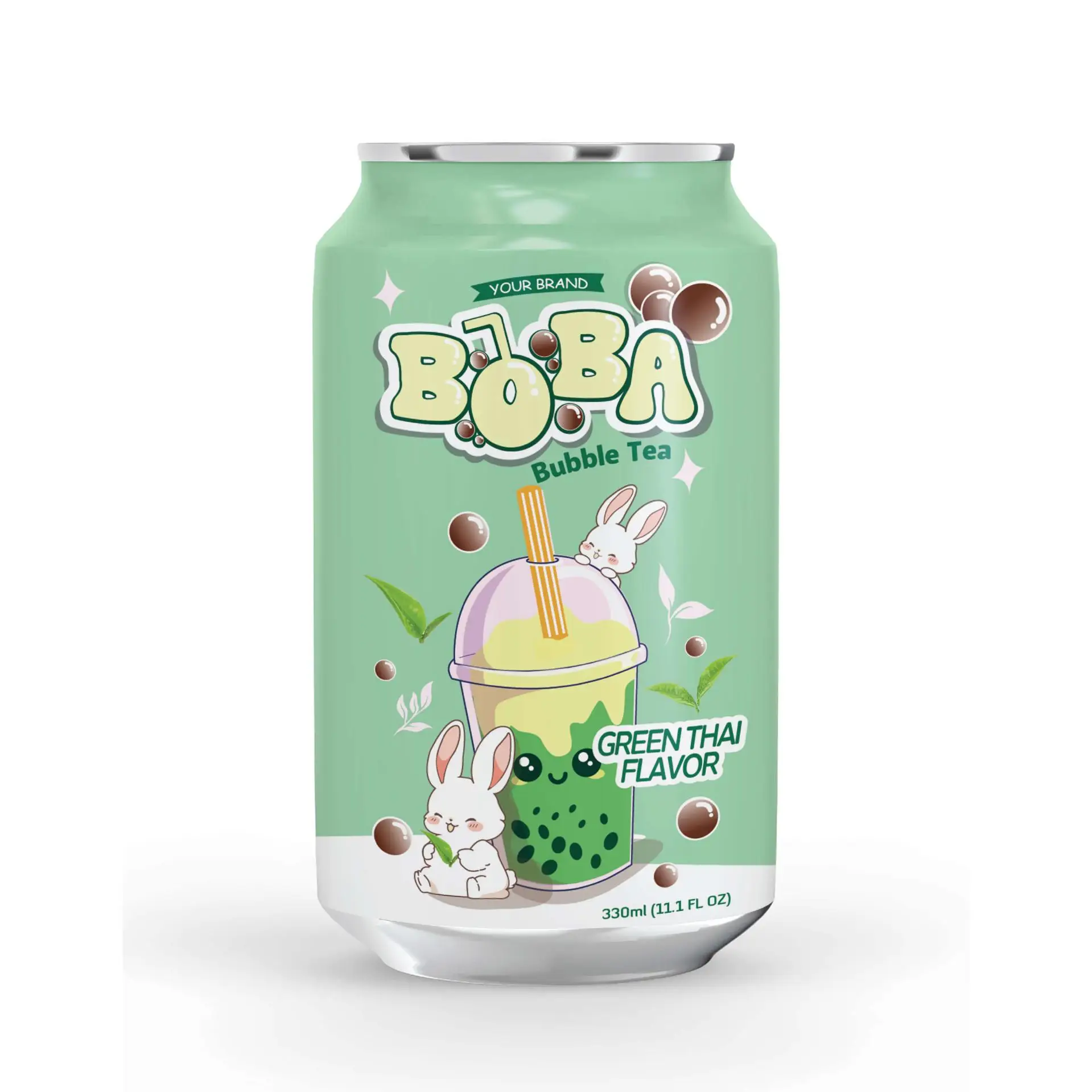 Private Label 330ml Canned Bubble Milk Boba Tea Drinks Toppings Tapioca Pearl-Taiwan Style Milk Tea - Free Design Free Sample