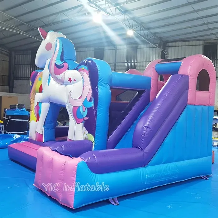 Commercial Unicorn Inflatable Bouncy Castle with Slide Kids Jumping House Inflatable Jumper for Fun and Play