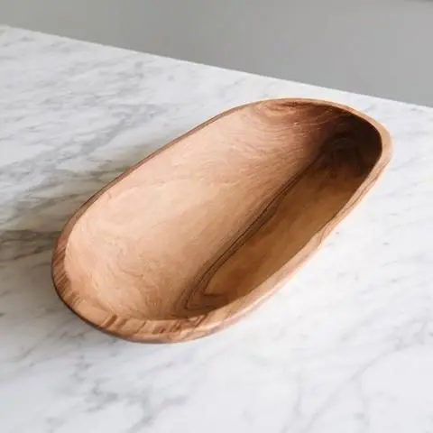 Hand Made Luxury Acacia Wooden Dough Bowl  Carved Bowl Handmade Natural Real Wood Serving  Bowl By Mehak Impex