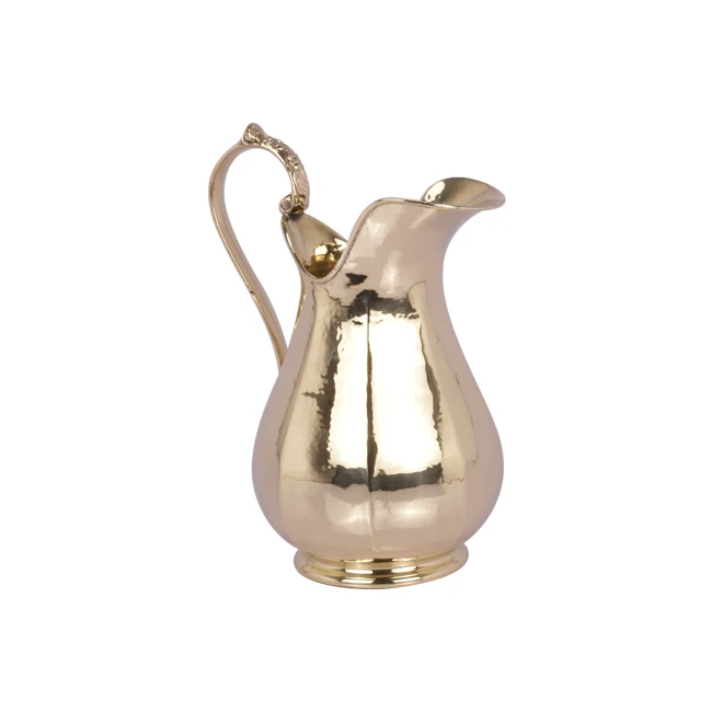 Bright Copper Hotel Pitcher Hammered Bronze Finished Copper Water Jug For Kitchen Supplies  High Quality Finishing