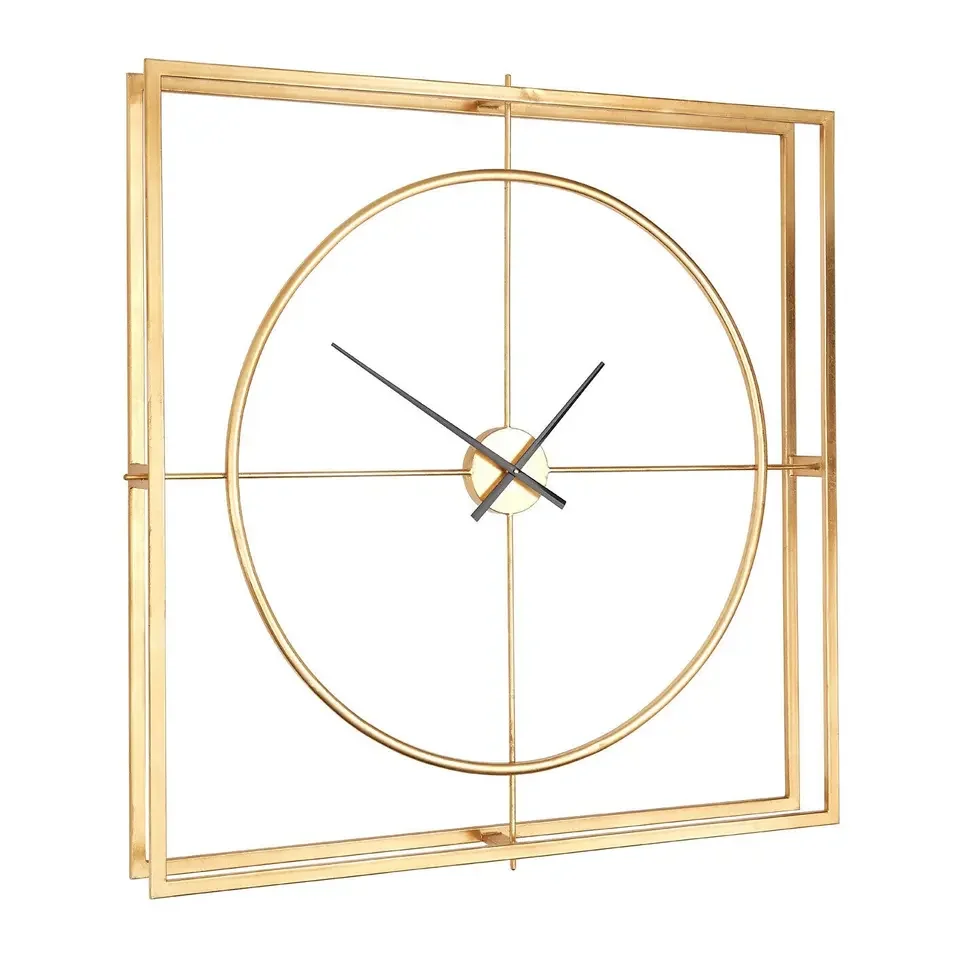 Round Shape Gold Coated Premium Quality Wall Clock Watch For Home Livingroom Office Wall Hanging Decorative Use Wall Clock