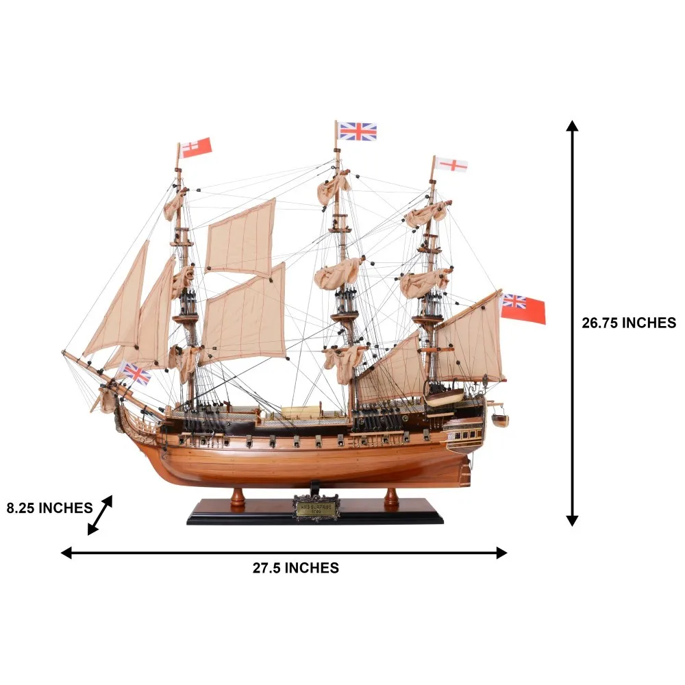 HMS Surprise 60cm Handcrafted Wooden Replica with Display Stand, Collectible, Decor, Gift, Wholesale