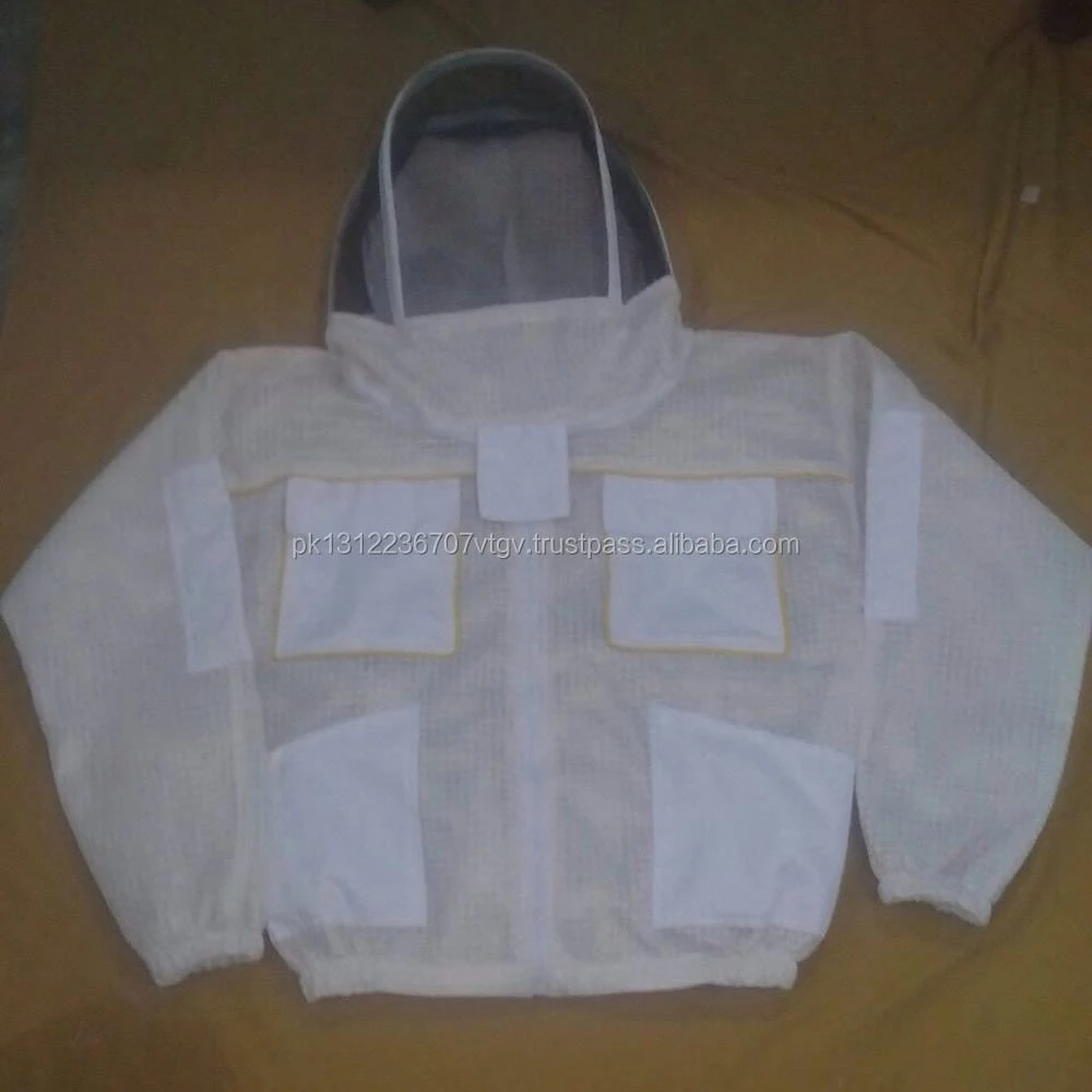 Heavy Duty Mesh Ventilated Beekeeping Jacket Clothing with Hooded Hat-Veil Bee Keeping Suit Good Quality Suit beekeeping safety