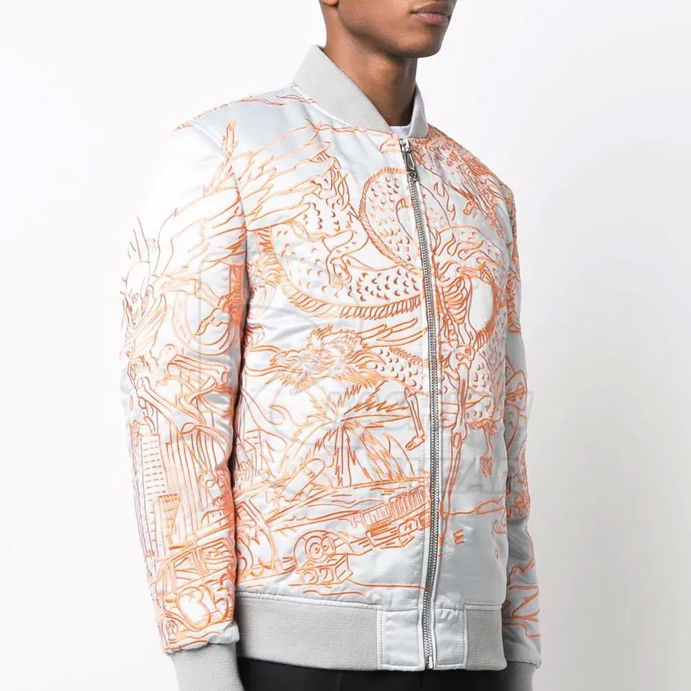 Pakistan Supplier Wholesale Low price Soft Satin Bomber Jackets Cheap Custom Sublimation Satin Bomber Jackets