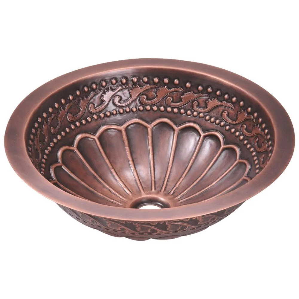 Wholesale 19-inch Copper Vessel Sink Handmade Hammered Antique Copper Farmhouse Bathroom Basins Vanity System